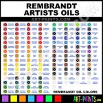 Rembrandt Oil Paint Color Chart